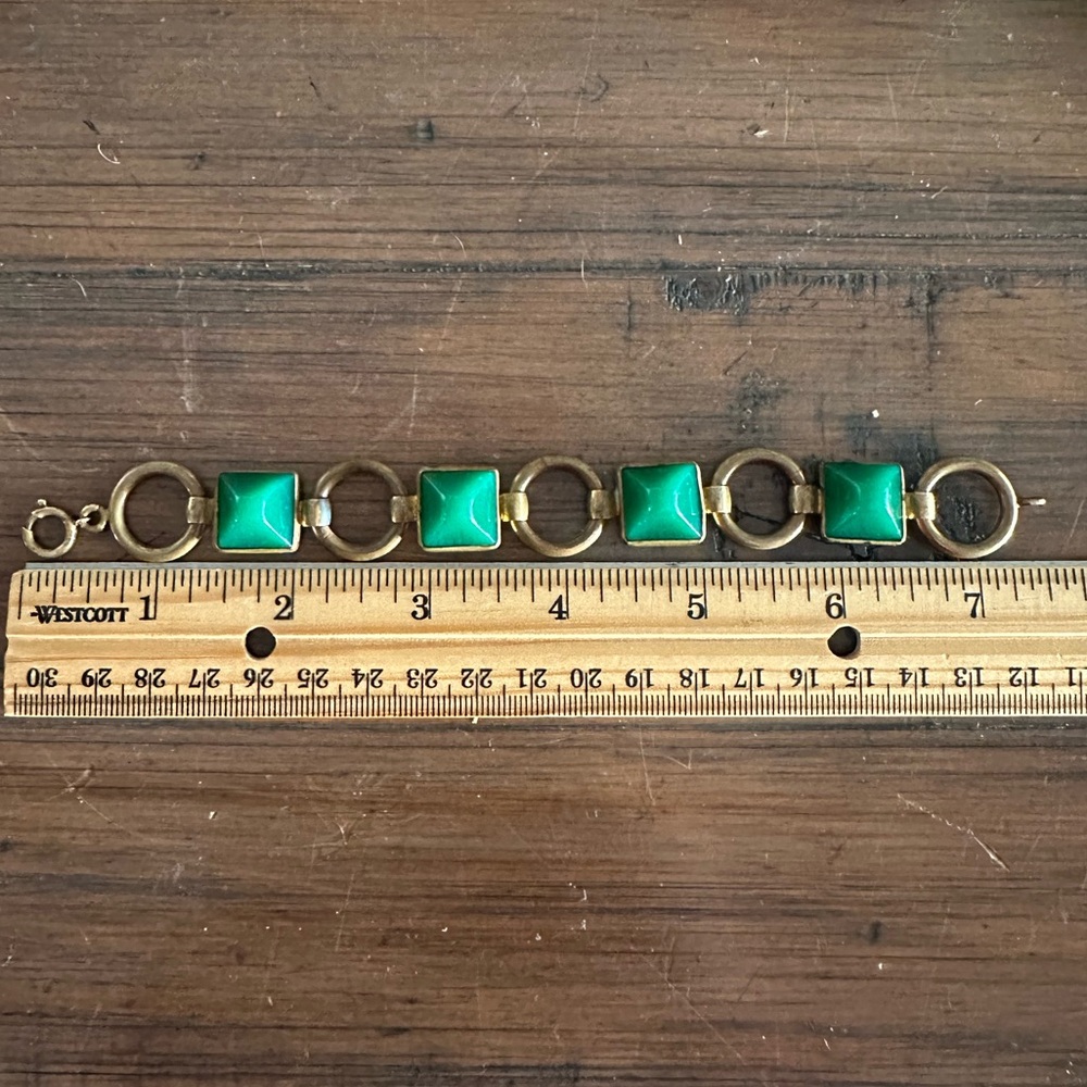 RARE Peking “Jade” German Brass Bracelet Vintage or Antique - Picture 10 of 12
